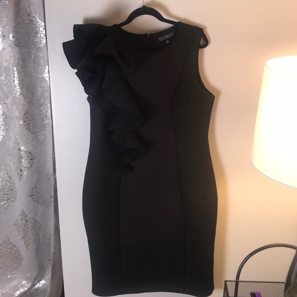 Ruffle Shoulder Dress